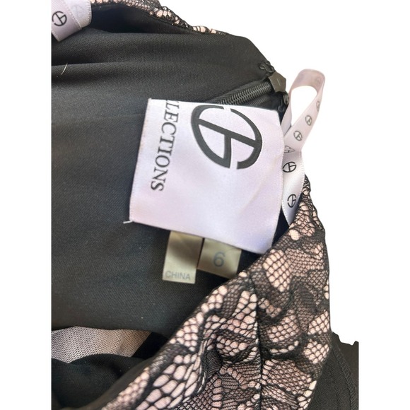 JS Collections Black Pink Lace Pleated Maxi Gown Formal Evening Dress - Picture 13 of 14